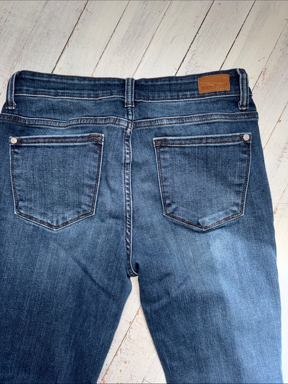 Judy Blue Dark Wash Ankle Skinny Jeans with Raw Hem - Picture 7 of 7